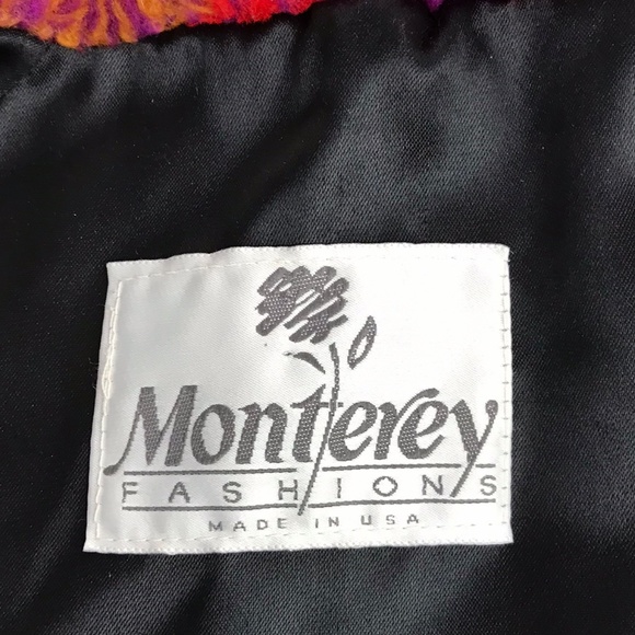 Monterey Fashions VTG Women's Rainbow Plaid Faux Fur Coat/Jacket Size Med Petite - Picture 8 of 13